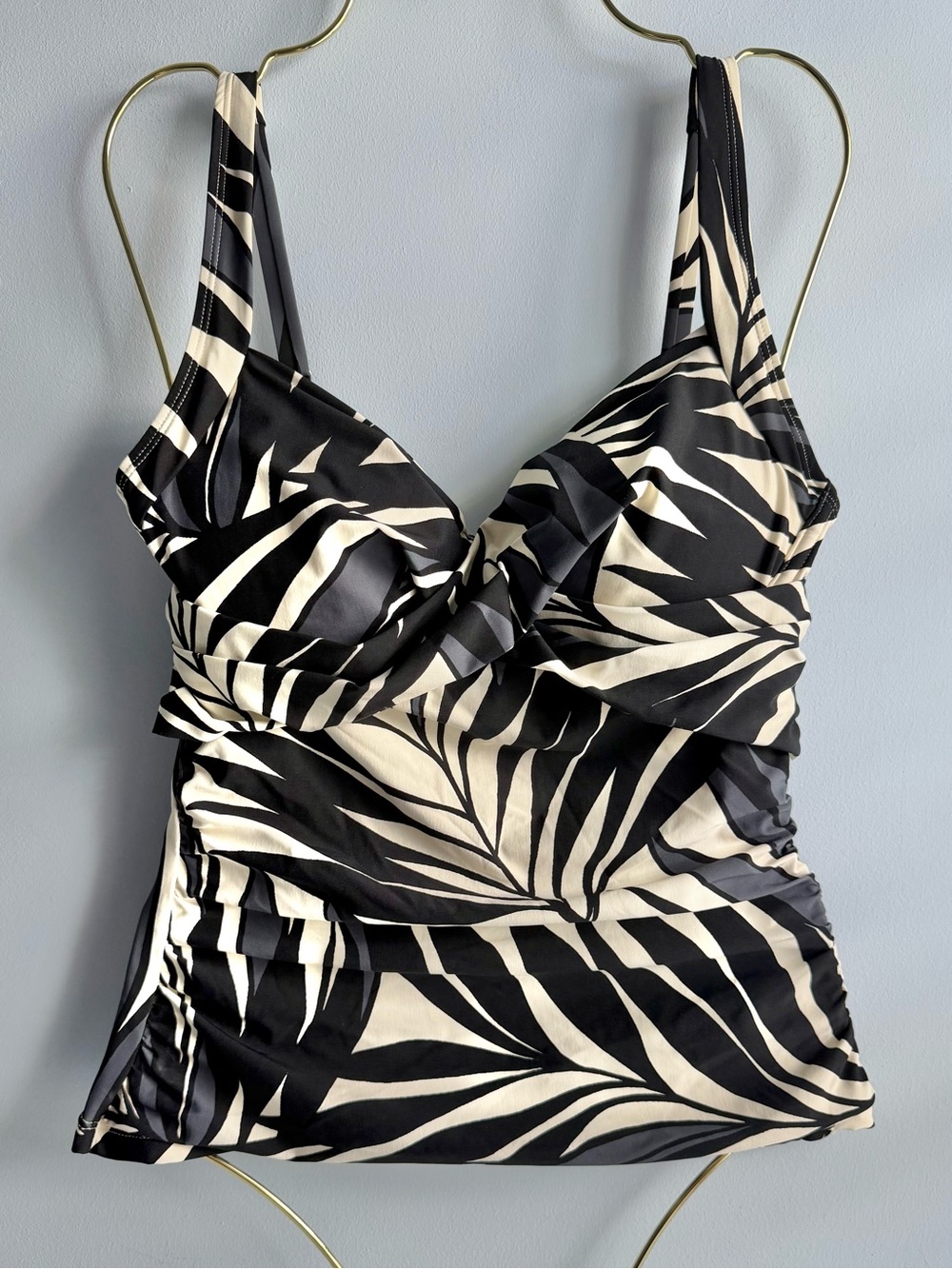 NWOT Anne Cole Women's Ruched-Front Underwire Tankini Top Size 34DD/36D